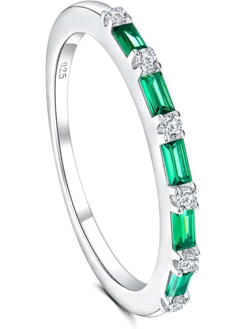 Thin Baguette Stackable Rings for Women - 925 Sterling Silver, 1.5mm, Elegant